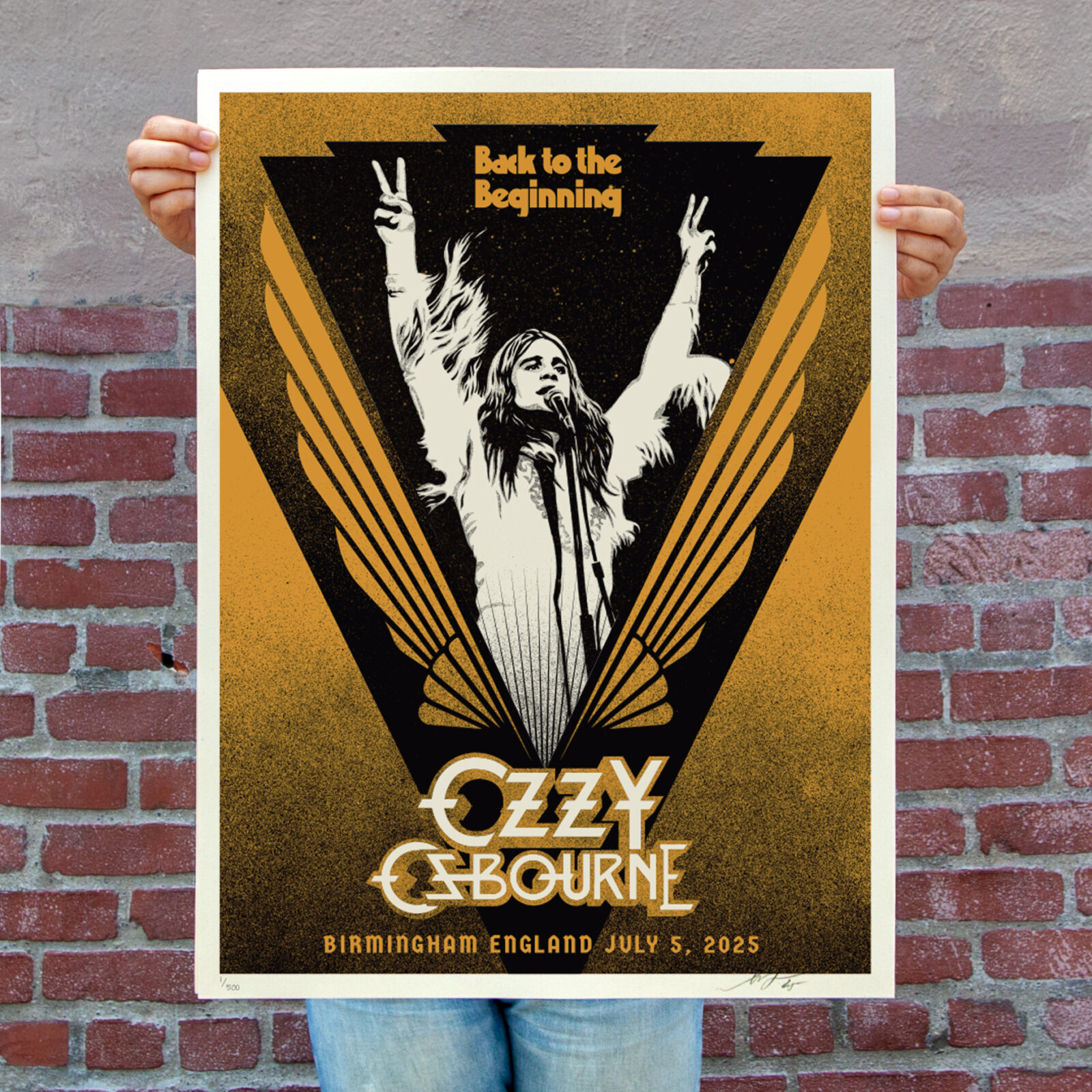 Ozzy Osbourne concert poster: Back to the Beginning, Birmingham England July 5, 2025.